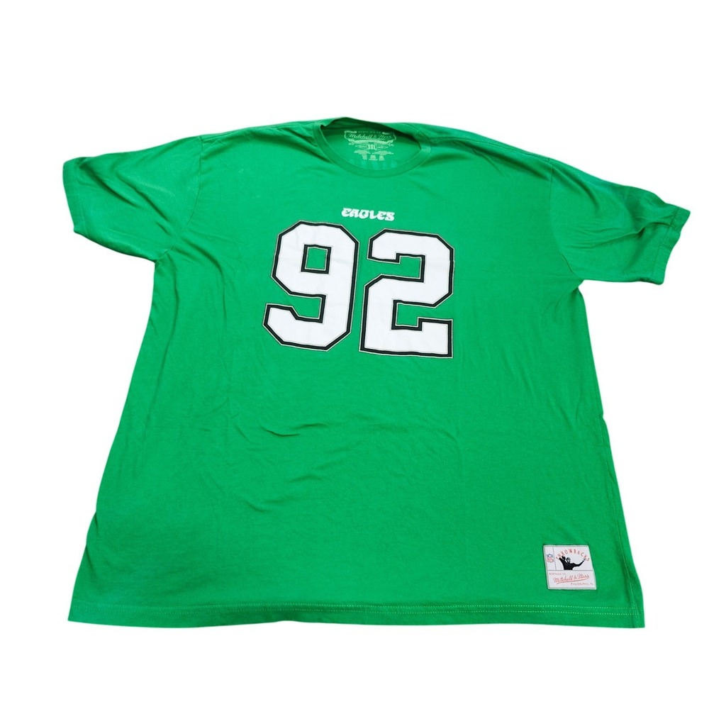 PHILADELPHIA EAGLES MITCHELL & NESS MENS 3XL GREEN NFL REGGIE WHITE 92 EUC
